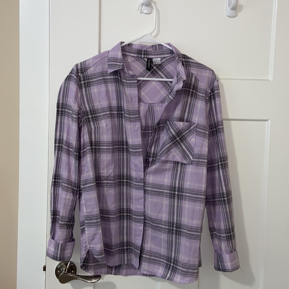 Divided purple flannel